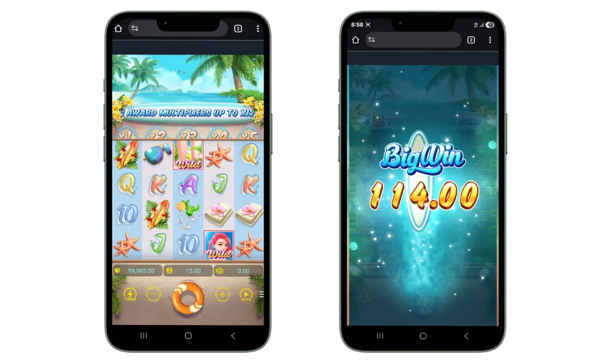 La slot Bikini Paradise desde un móvil