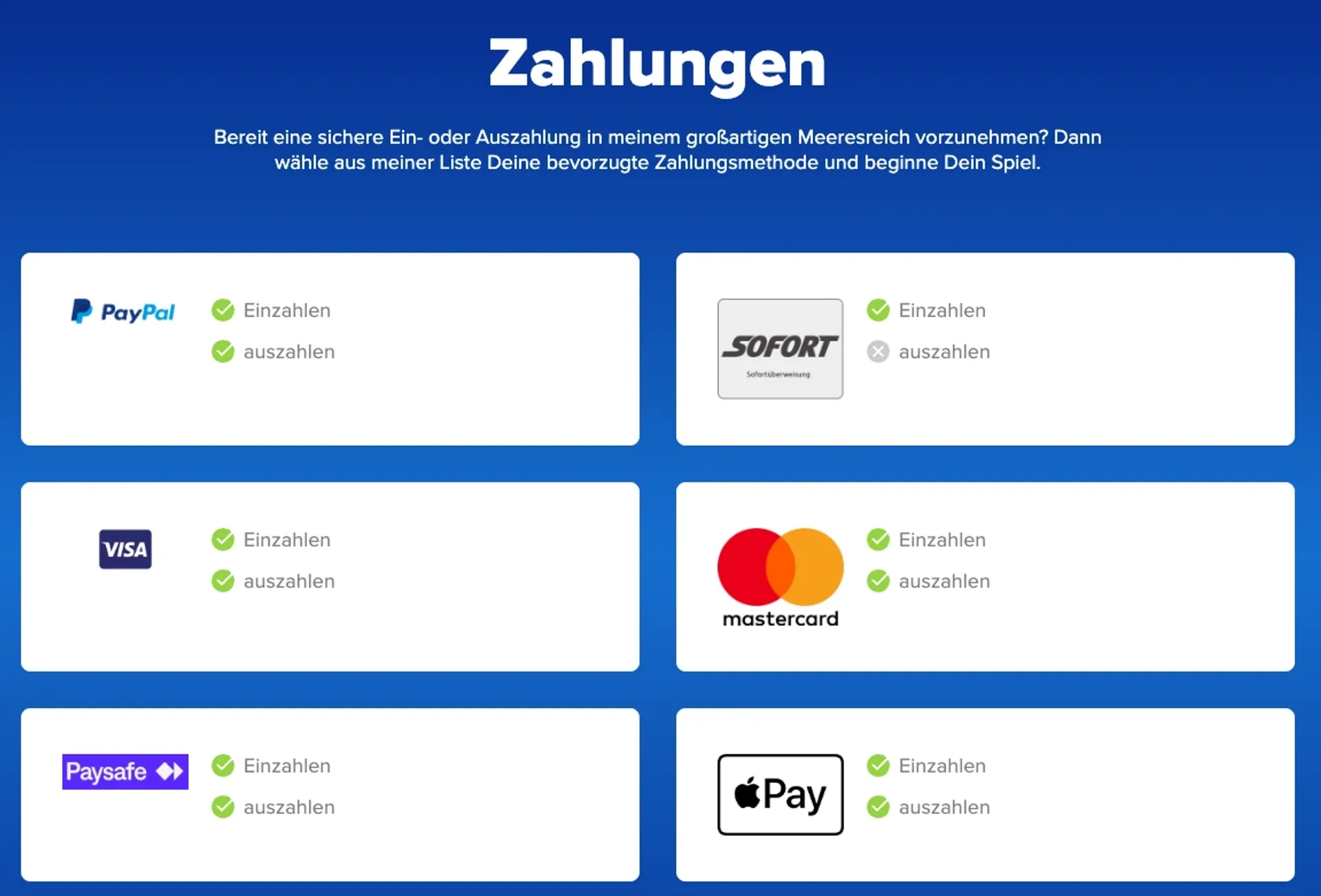 Ahti Games Zahlungen