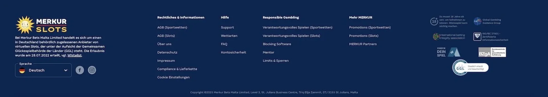 Merkur Slots Lizenz