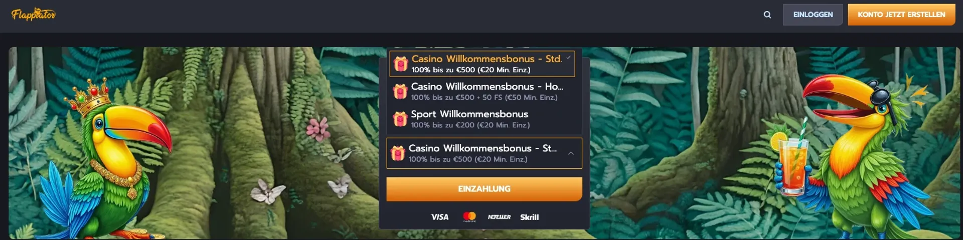 Flappy Casino Willkommensbonus