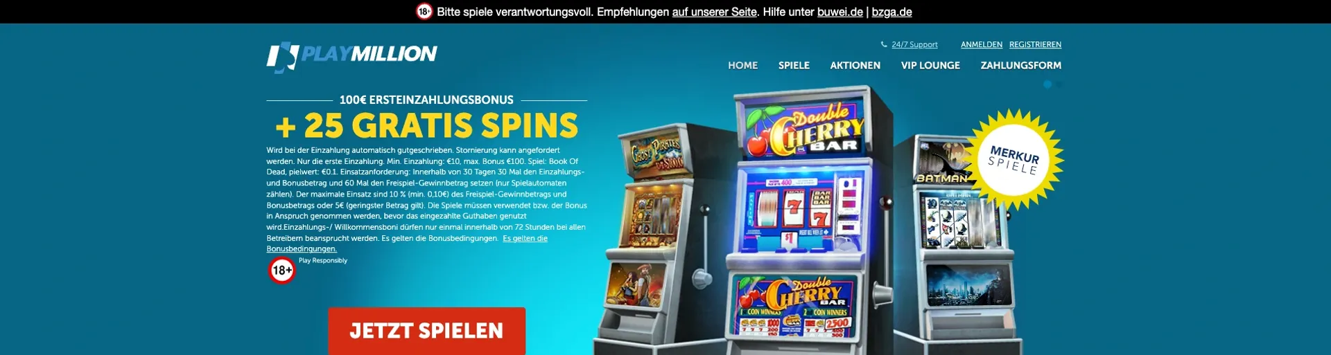 PlayMillion Willkommensbonus