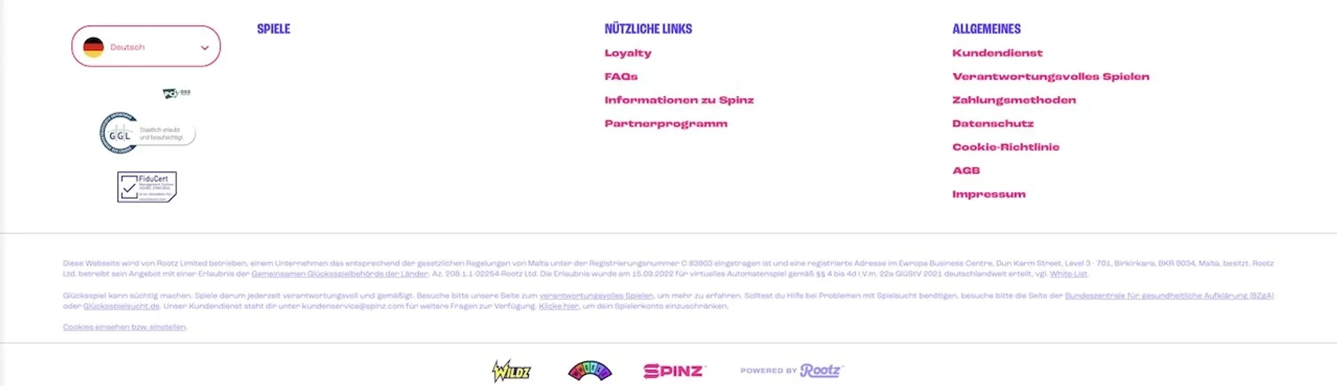 Spinz Lizenz