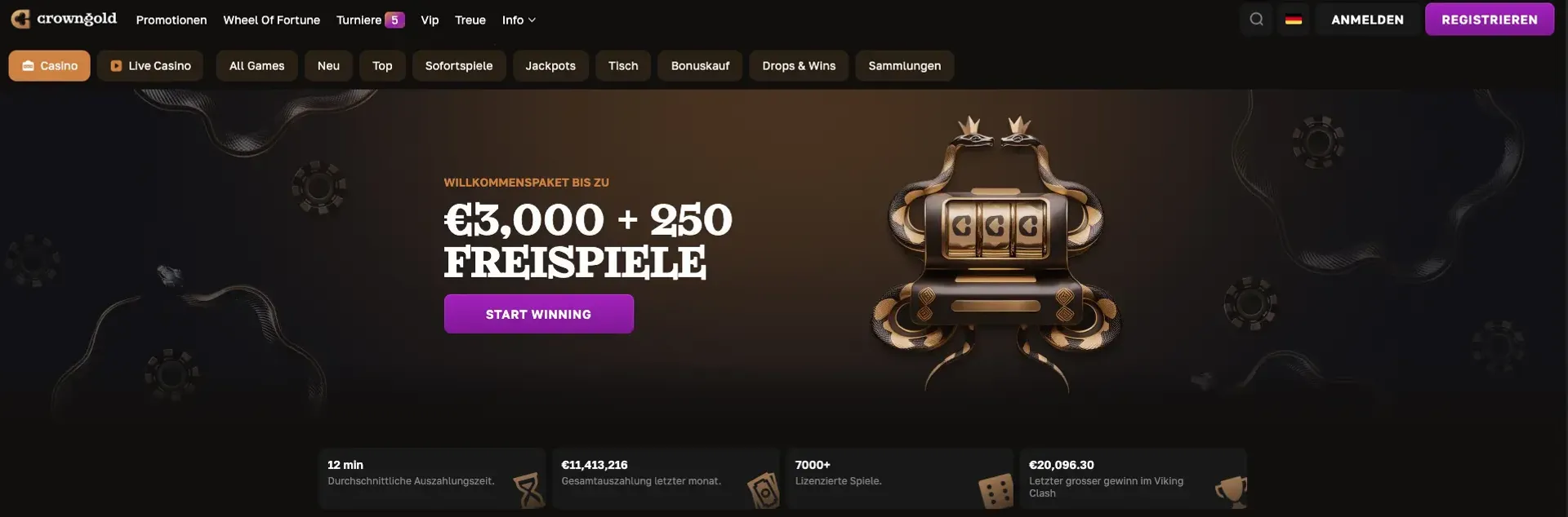 Crowngold Casino Willkommensbonus
