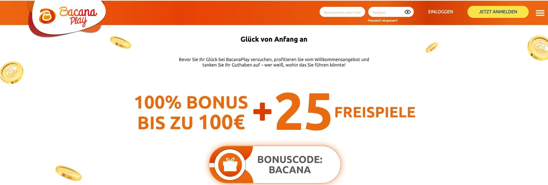 BacanaPlay Casino Willkommensbonus