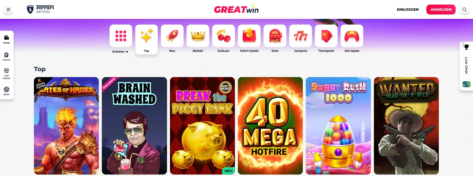 Greatwin Casino Games