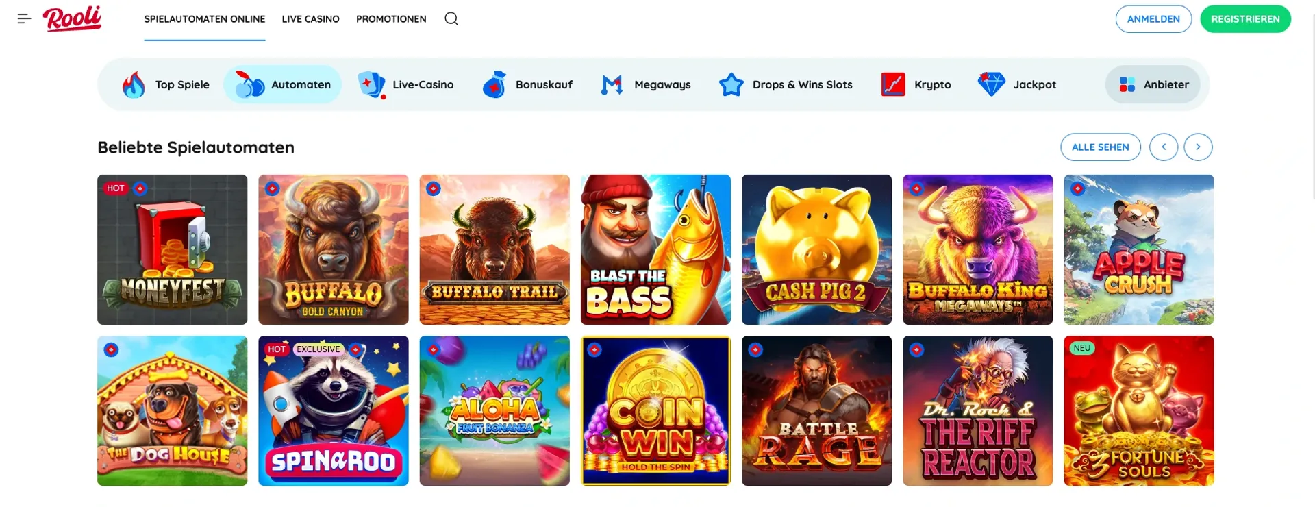 Rooli Casino Spiele