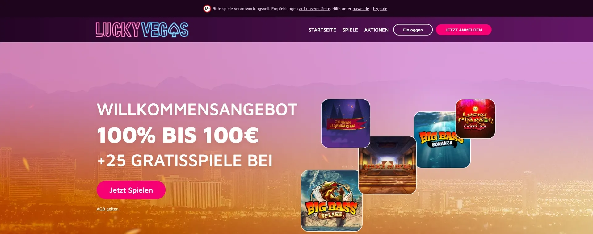 LuckyVegas Willkommensbonus