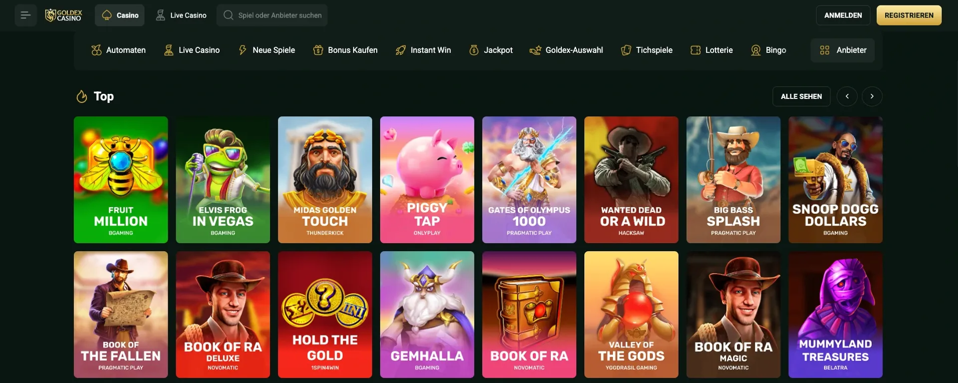 Goldex Casino Spiele