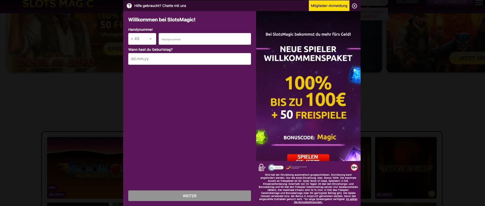 Slotsmagic Registrierung