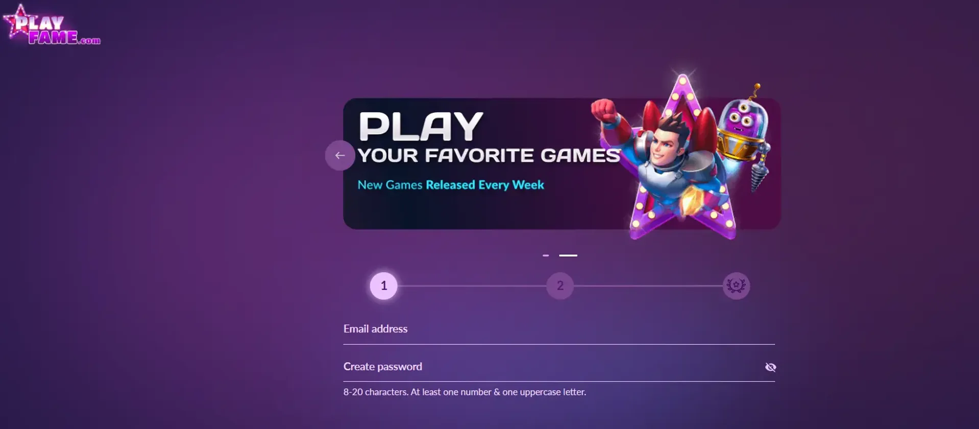 How to sign up at Playfame