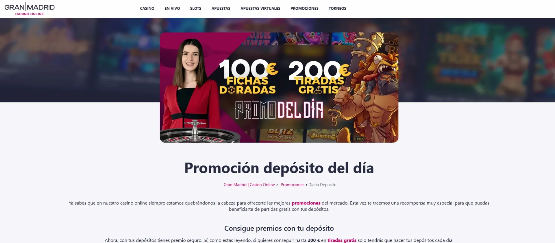 Dentro de las promociones diarias de Gran Madrid aparecen tiradas gratis