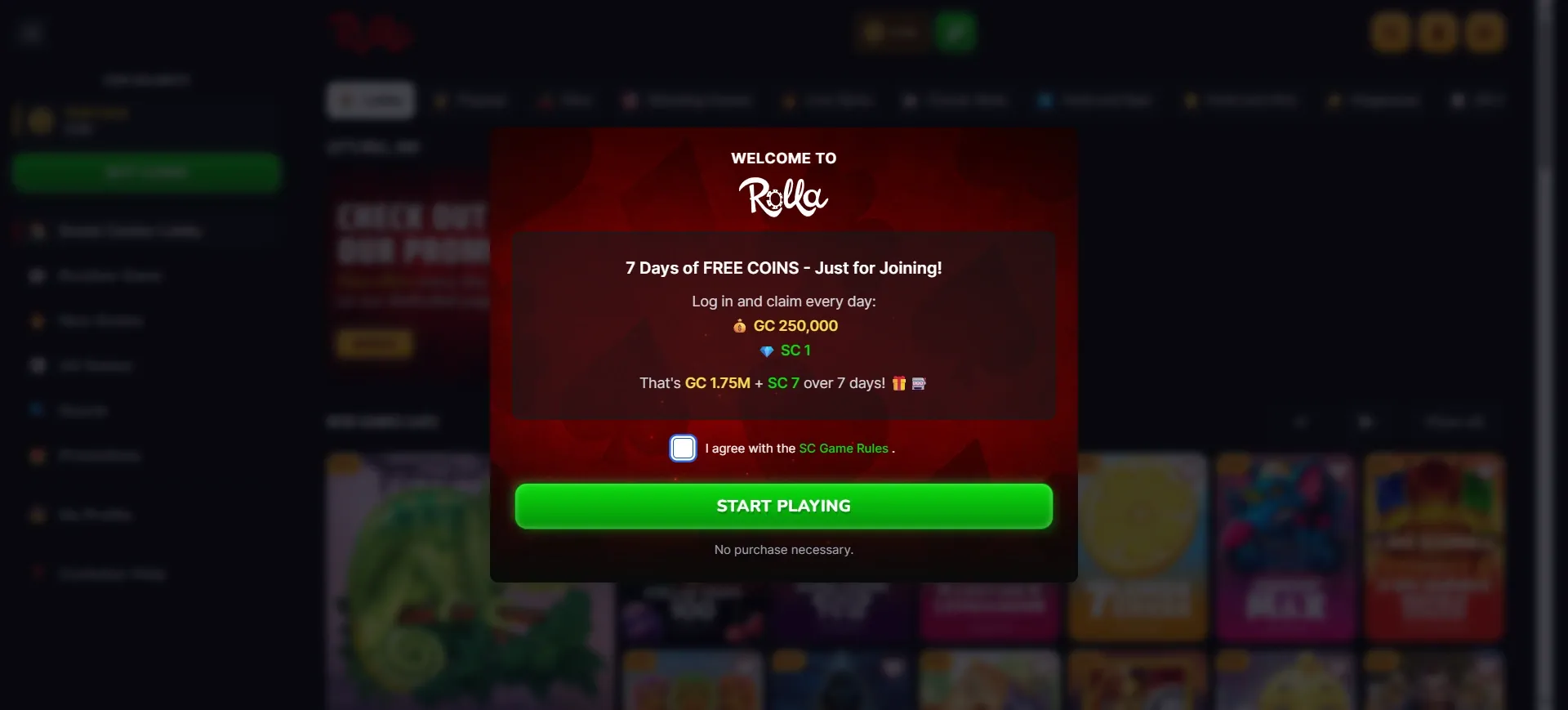 Sign up offer at Rolla