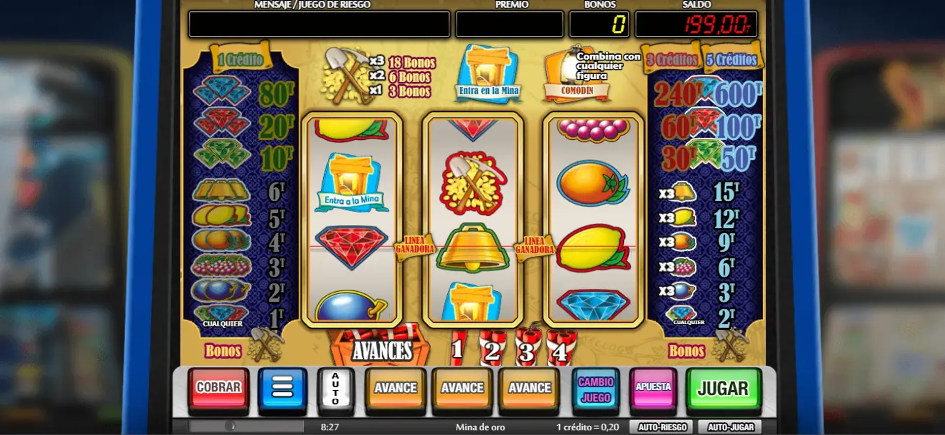 Juego base en La Mina de Oro