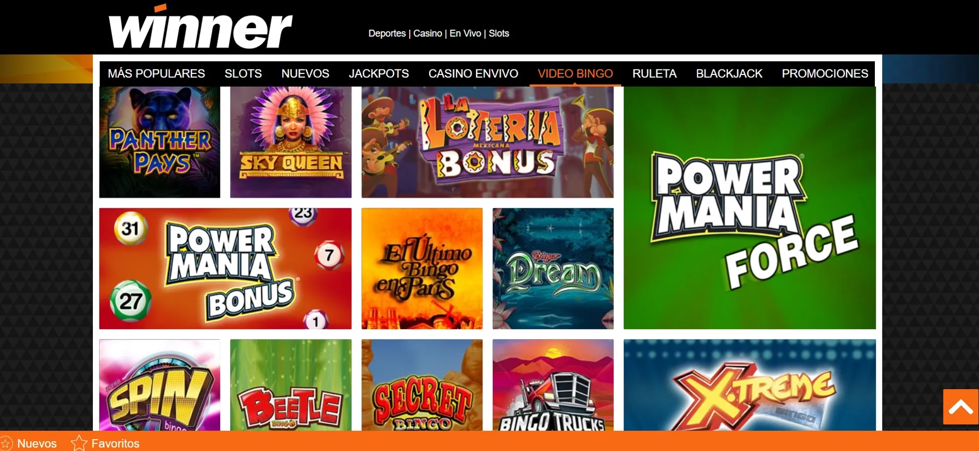 Winner.mx ofrece juegos de bingo online