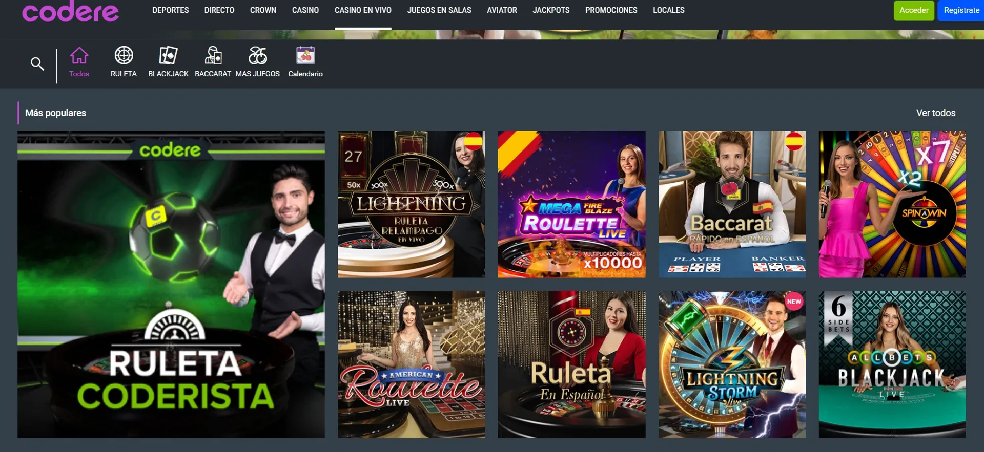 juegos en vivo en codere Juegos de casino en vivo en Codere