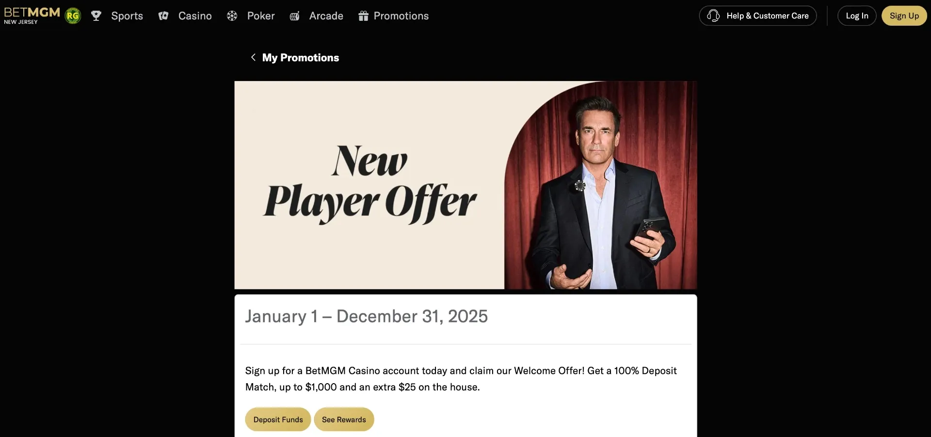 BetMGM casino new player offer