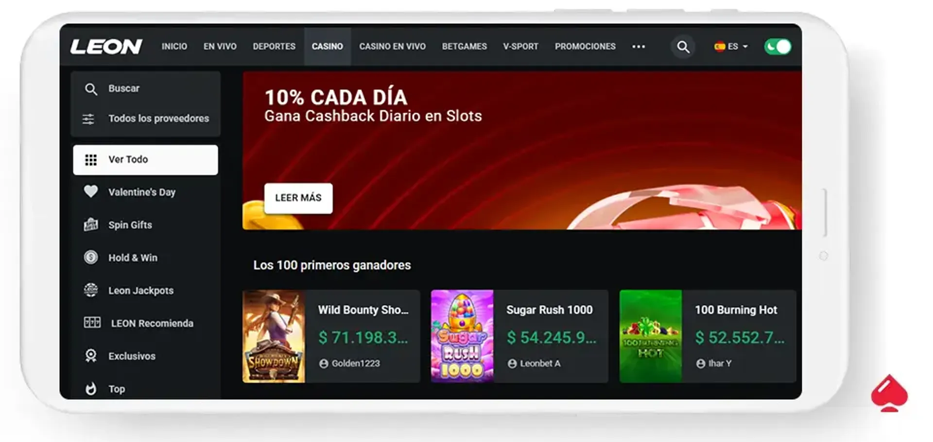 Leonbet es un casino online reciente en LATAM