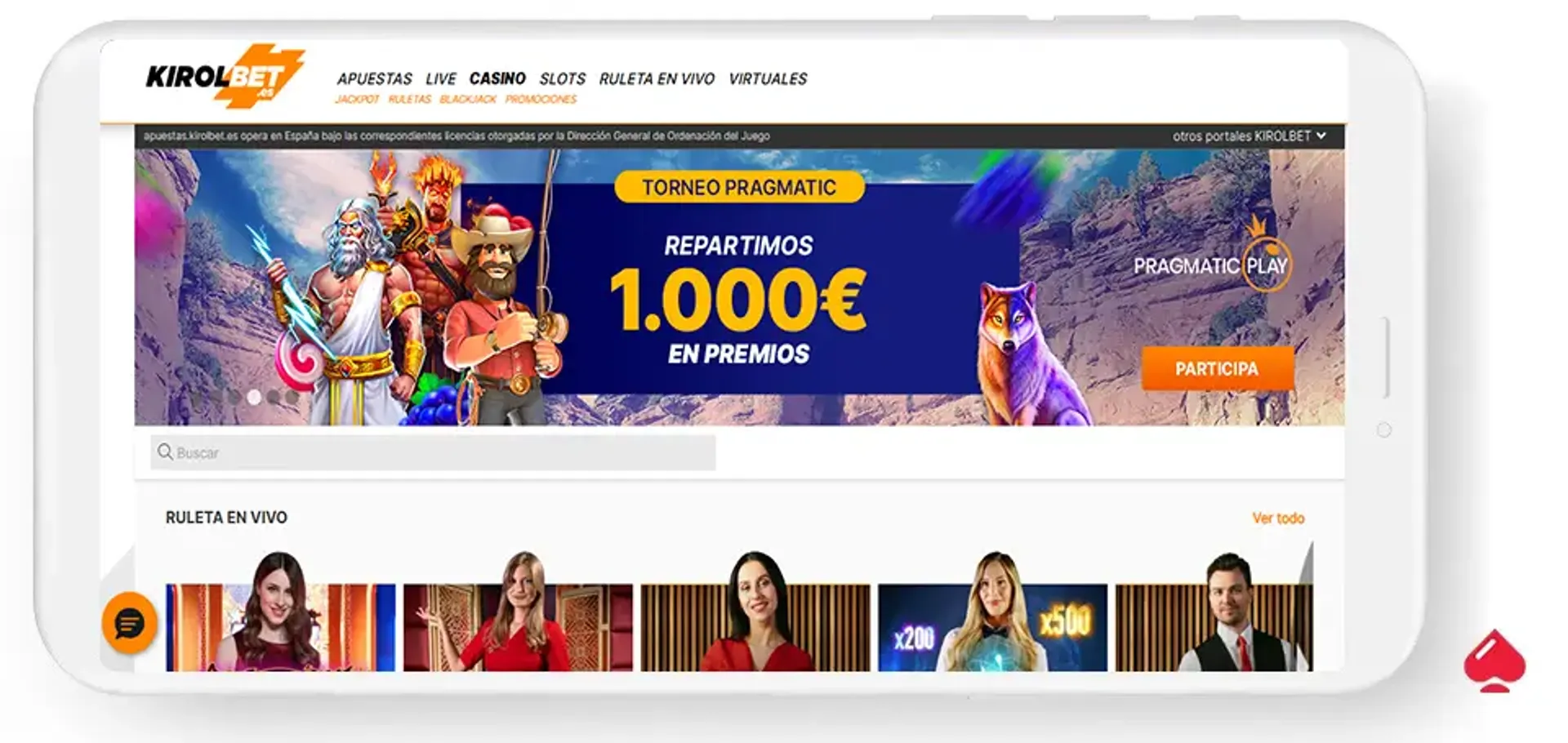 El casino Kirolbet acepta depósitos de 1 euro