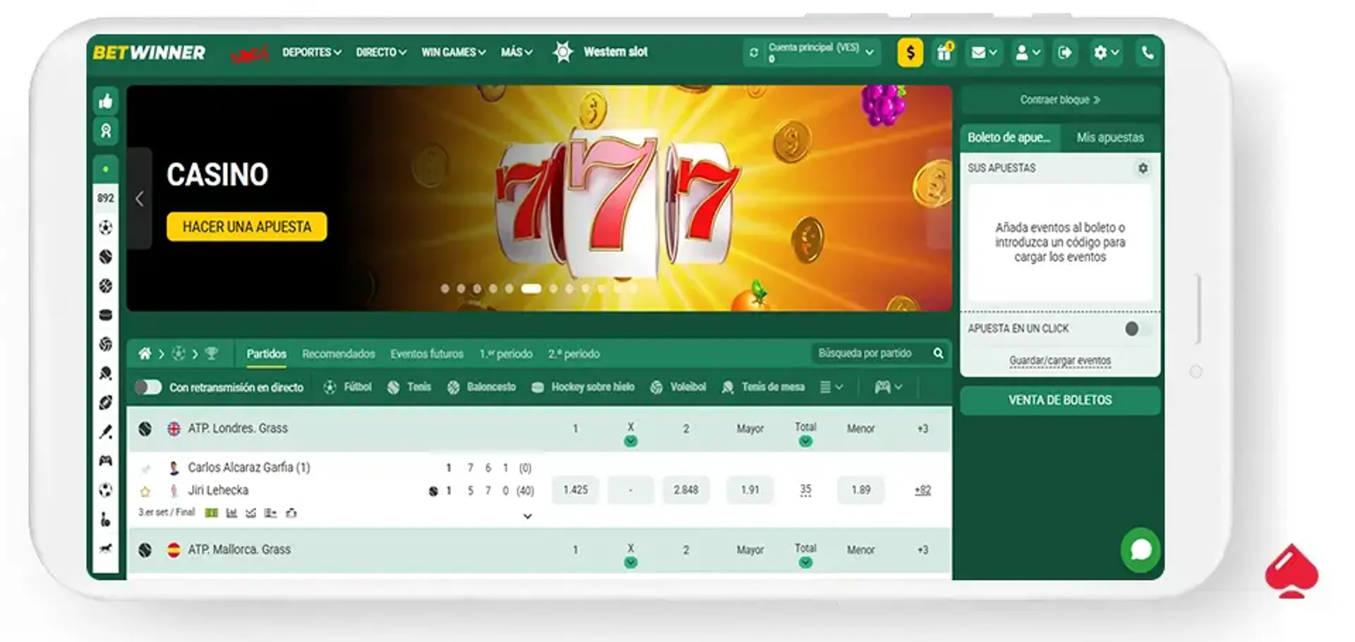 Betwinner acepta jugadores venezolanos