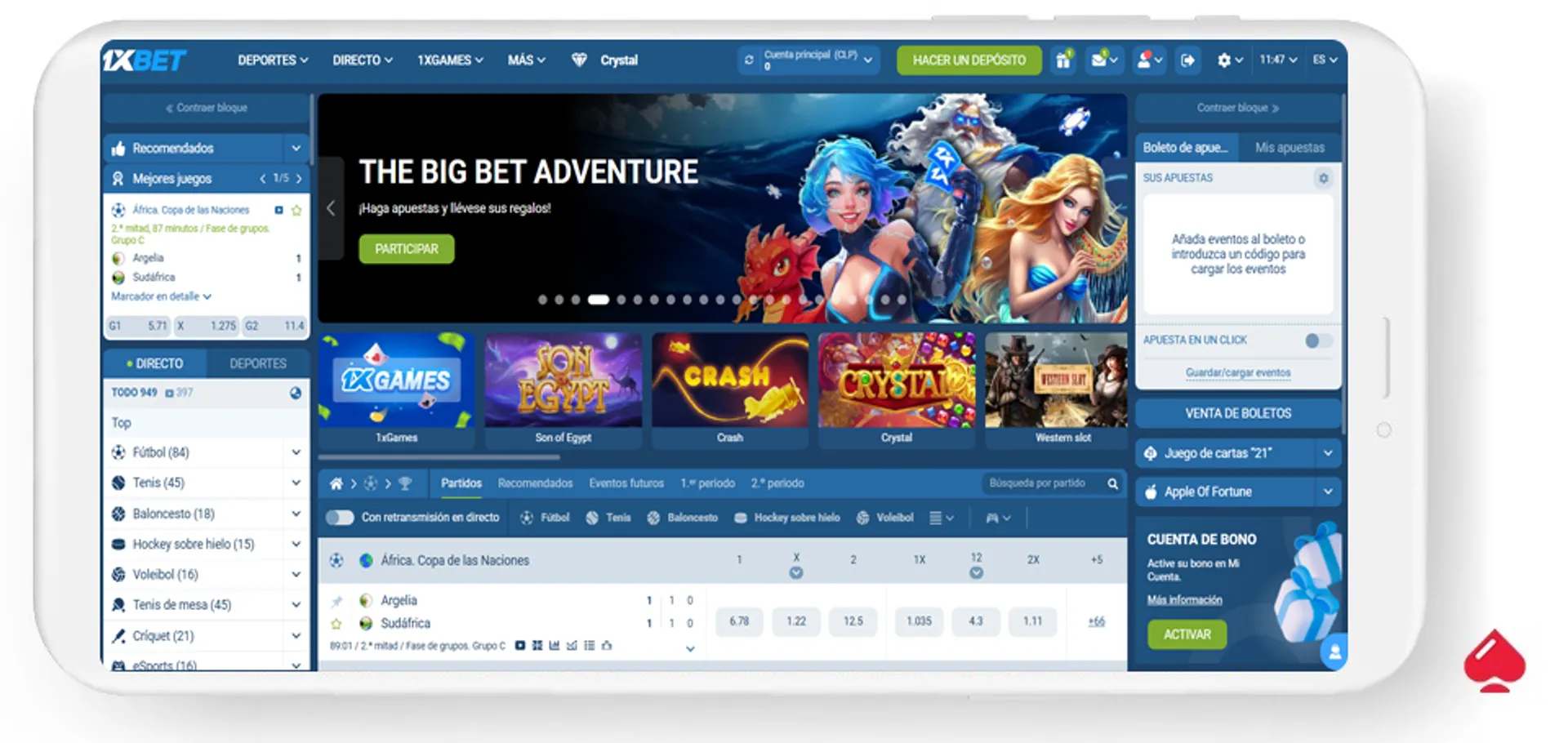 1xbet acepta criptomonedas