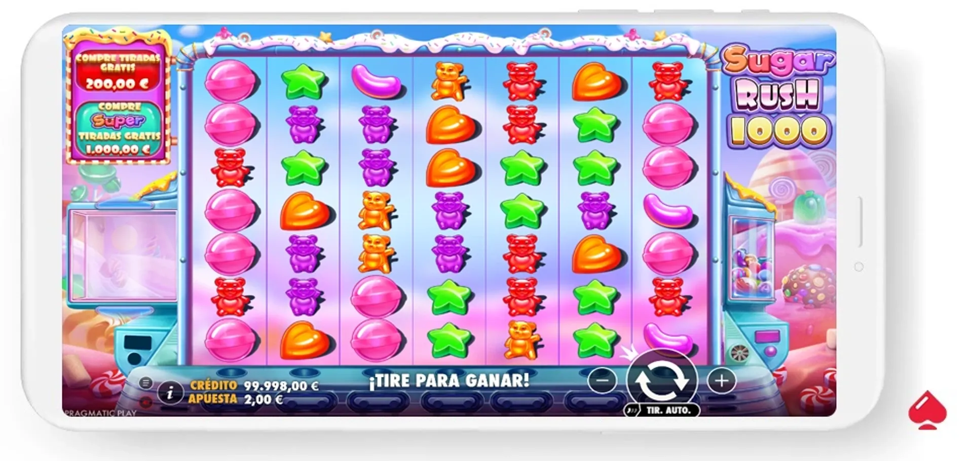 pragmatic play sugar rush 1000 Captura del juego base de Sugar Rush 1000 de Pragmatic Play