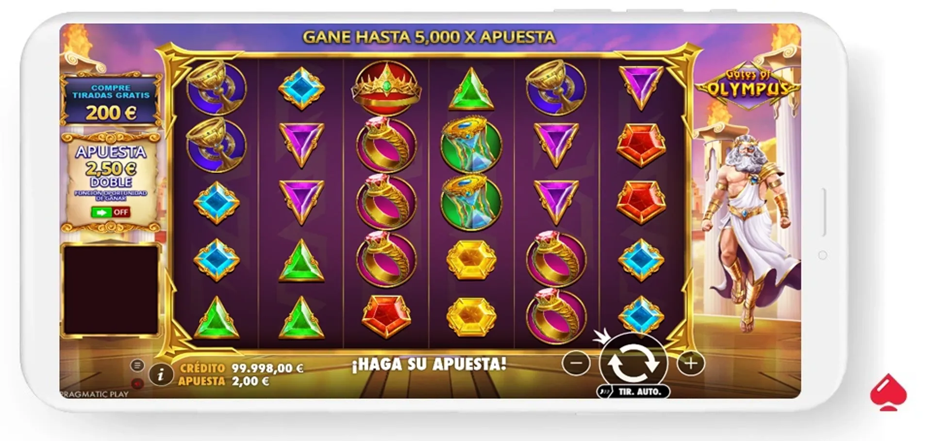 pragmatic play gates of olympus Captura del juego base de Gates of Olympus de Pragmatic Play