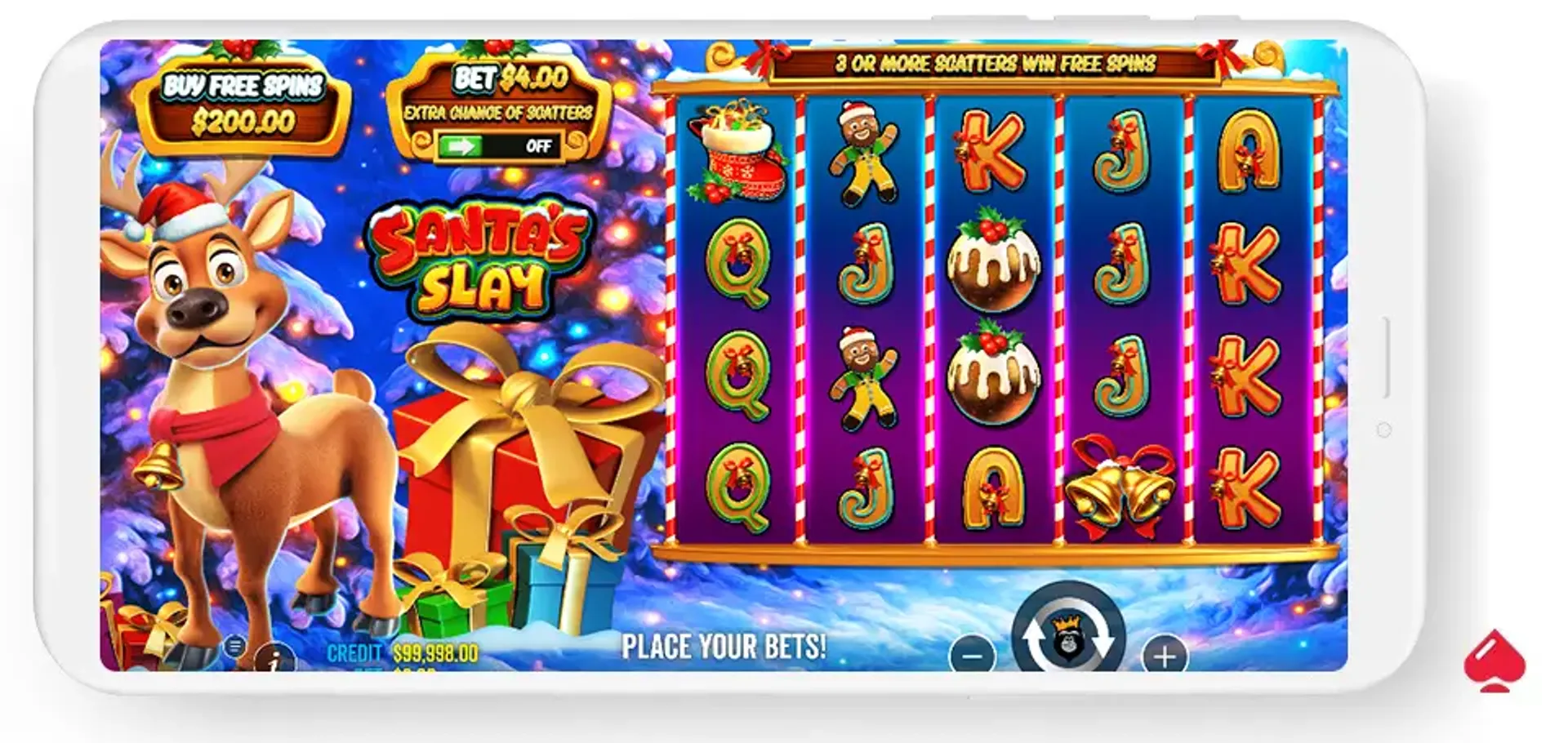 Juego base de la slot Santa's Slay