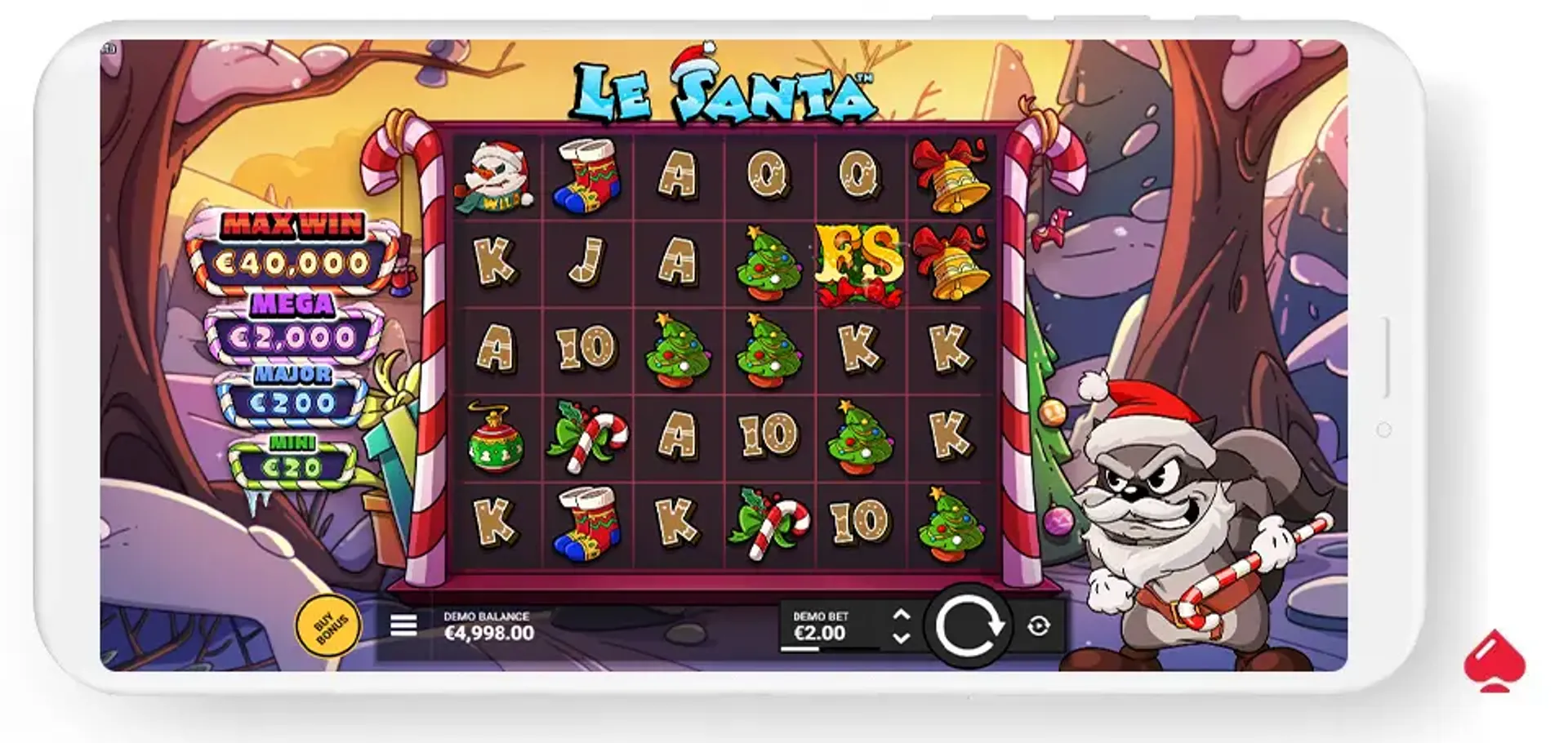 Juego base de la slot Le Santa