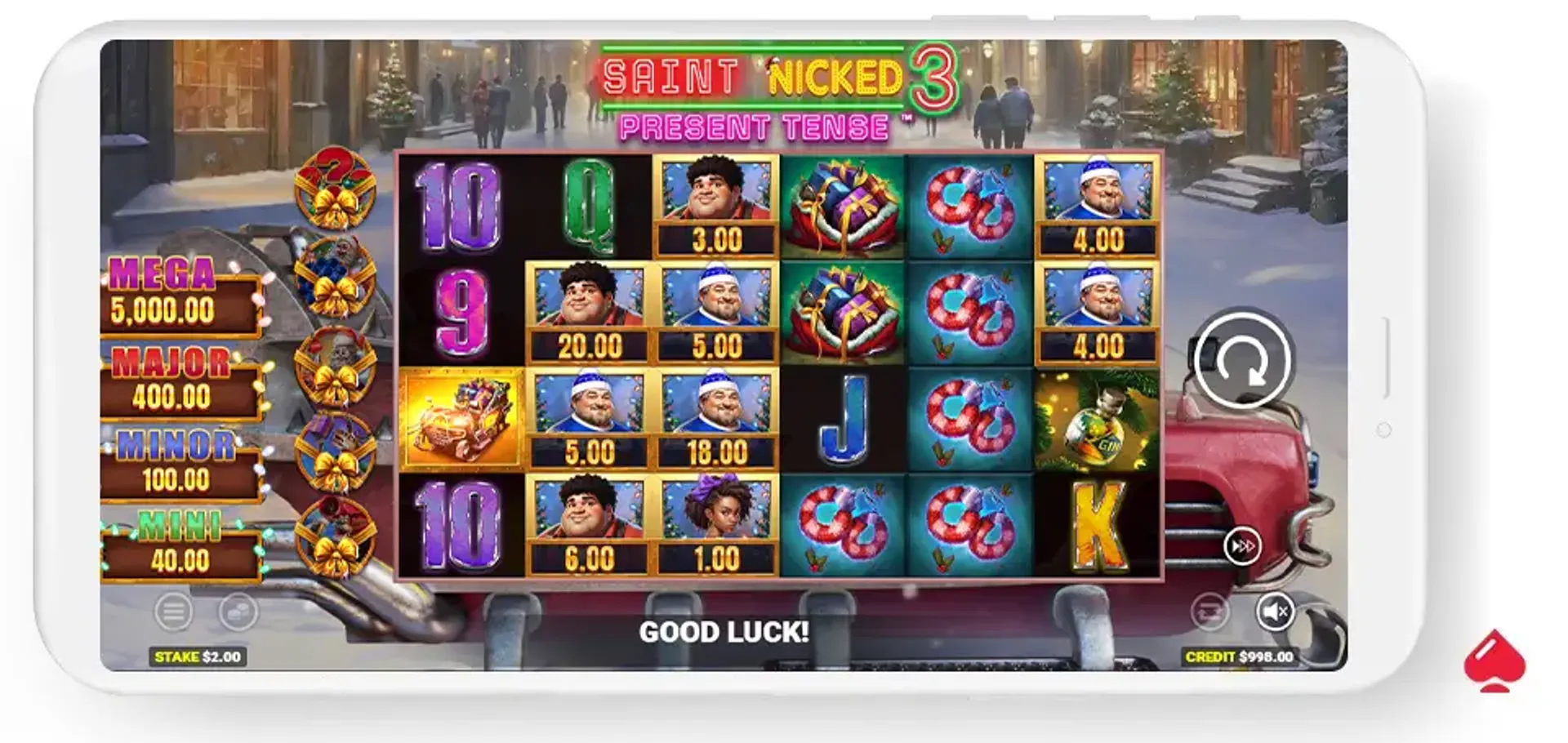 Juego base de la slot Saint Nicked 3
