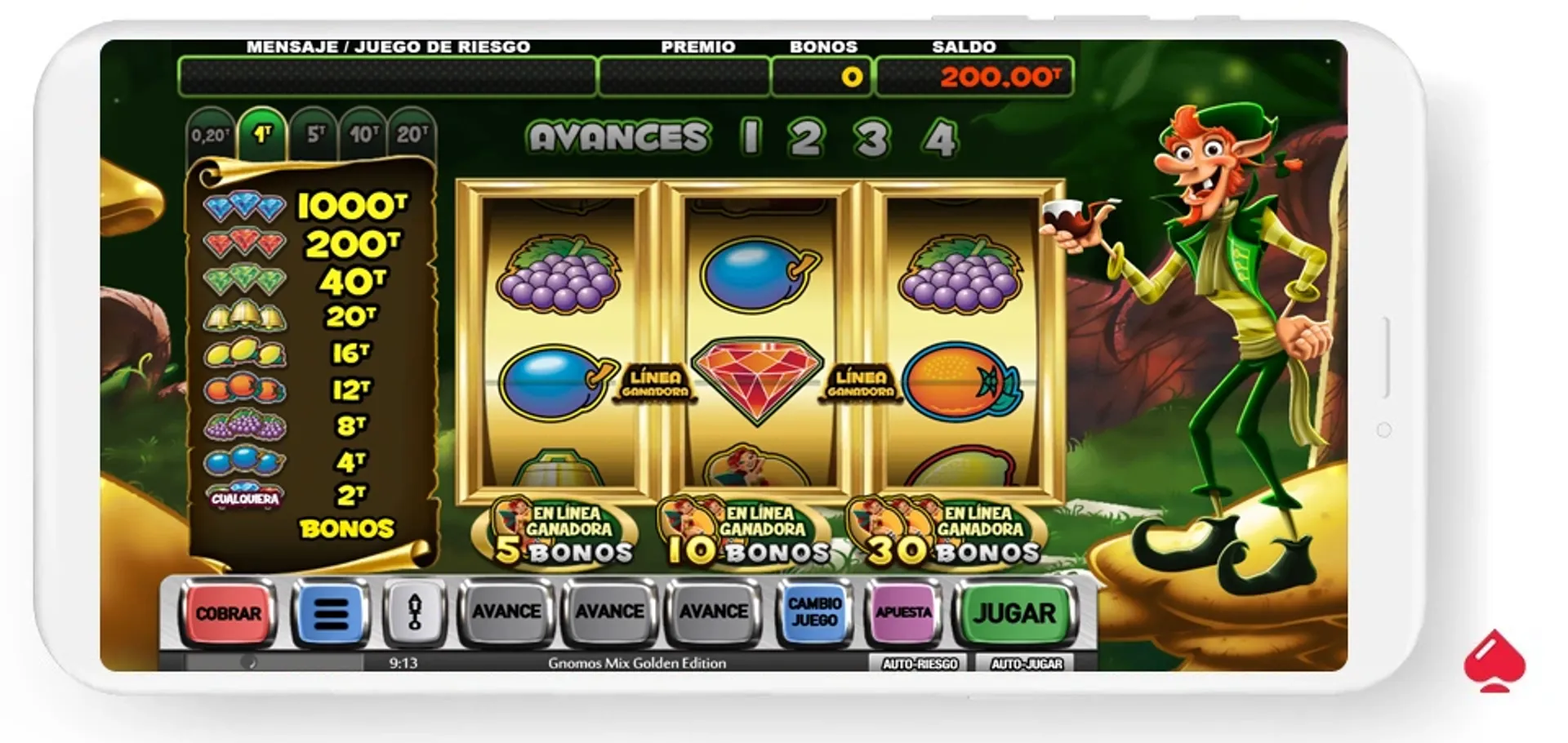 Captura de la slot Gnomos Mix Golden Edition