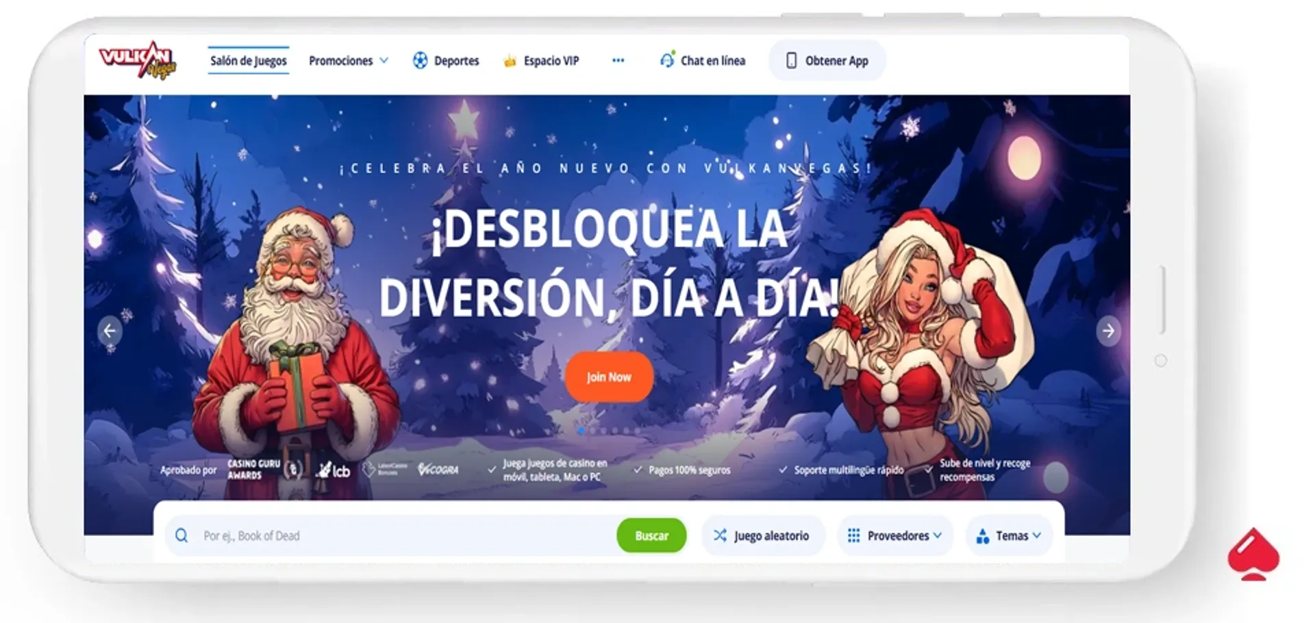 bono de navidad en vulkan vegas casino Captura de la promoción de navidad del casino Vulkan Vegas en LATAM