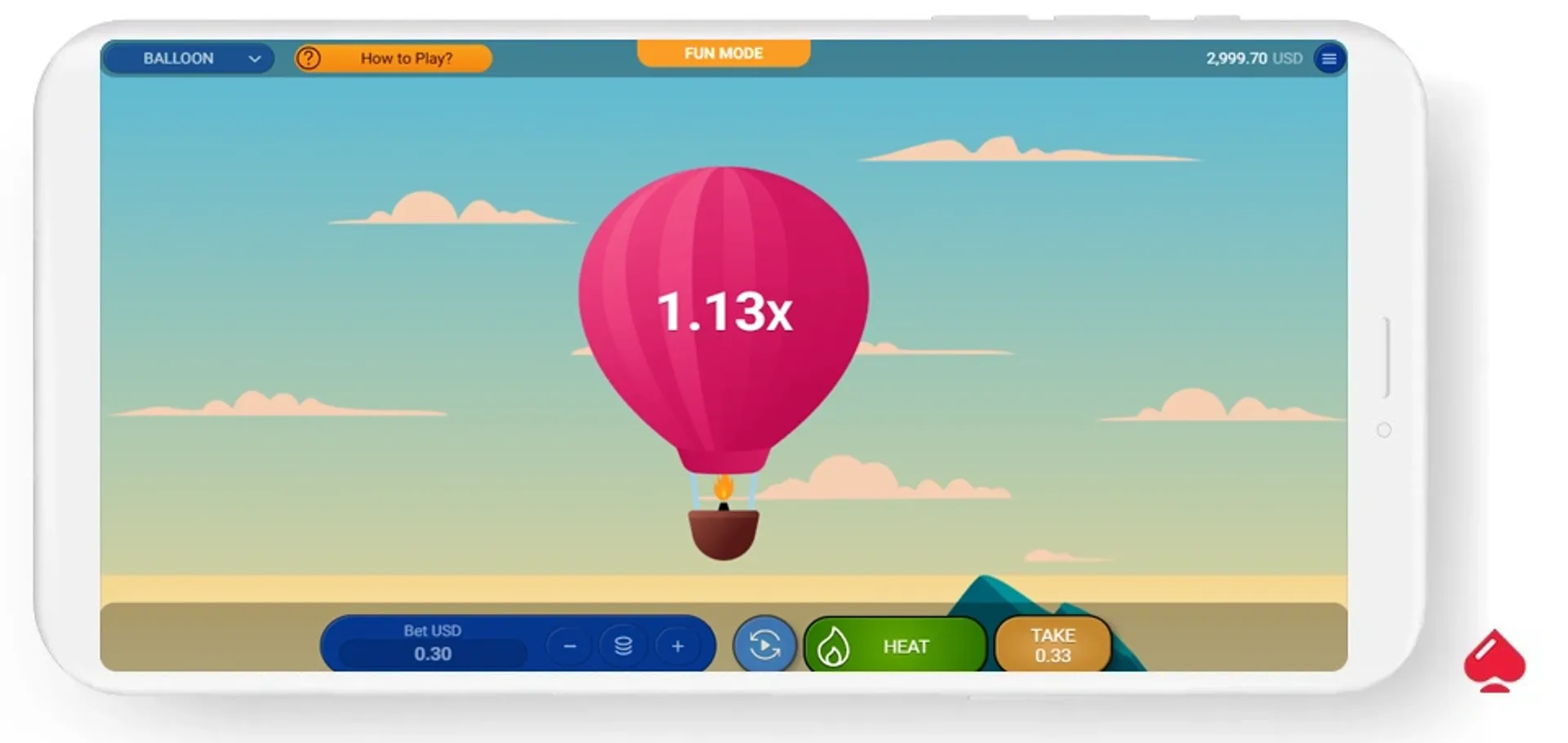 Captura del juego base de Balloon de Spribe