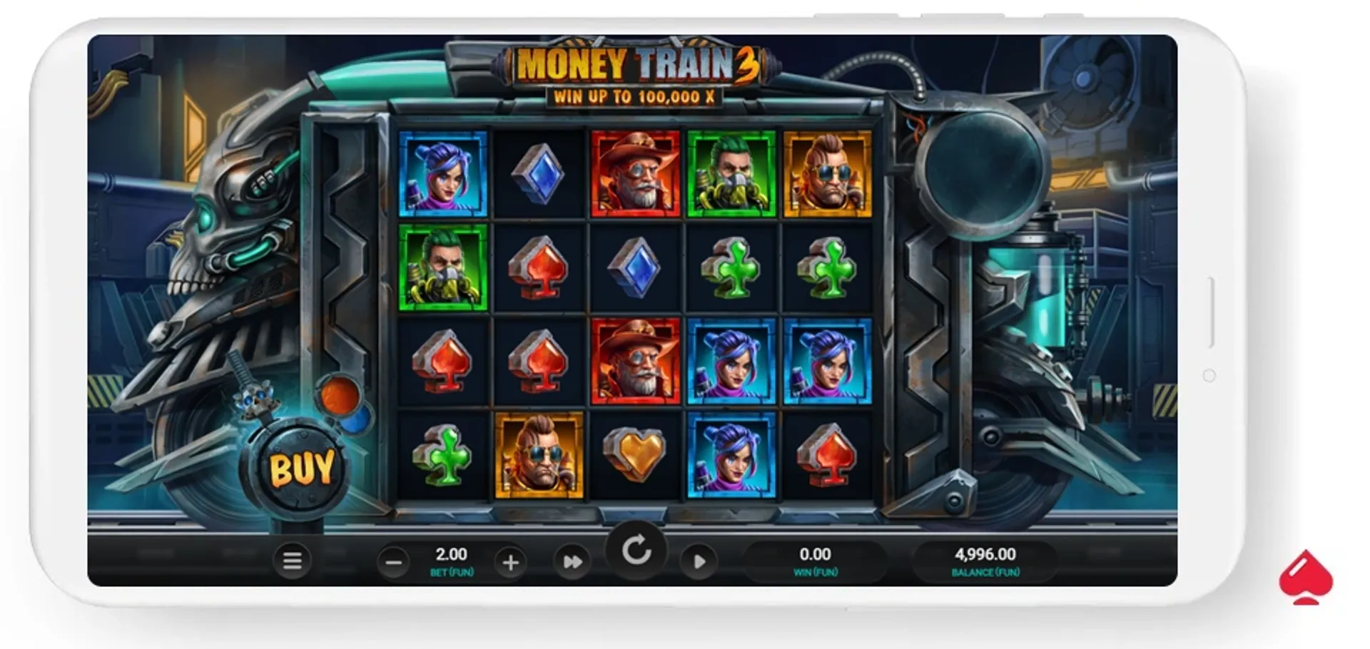 money train 3 Juego base de la slot Money Train 3