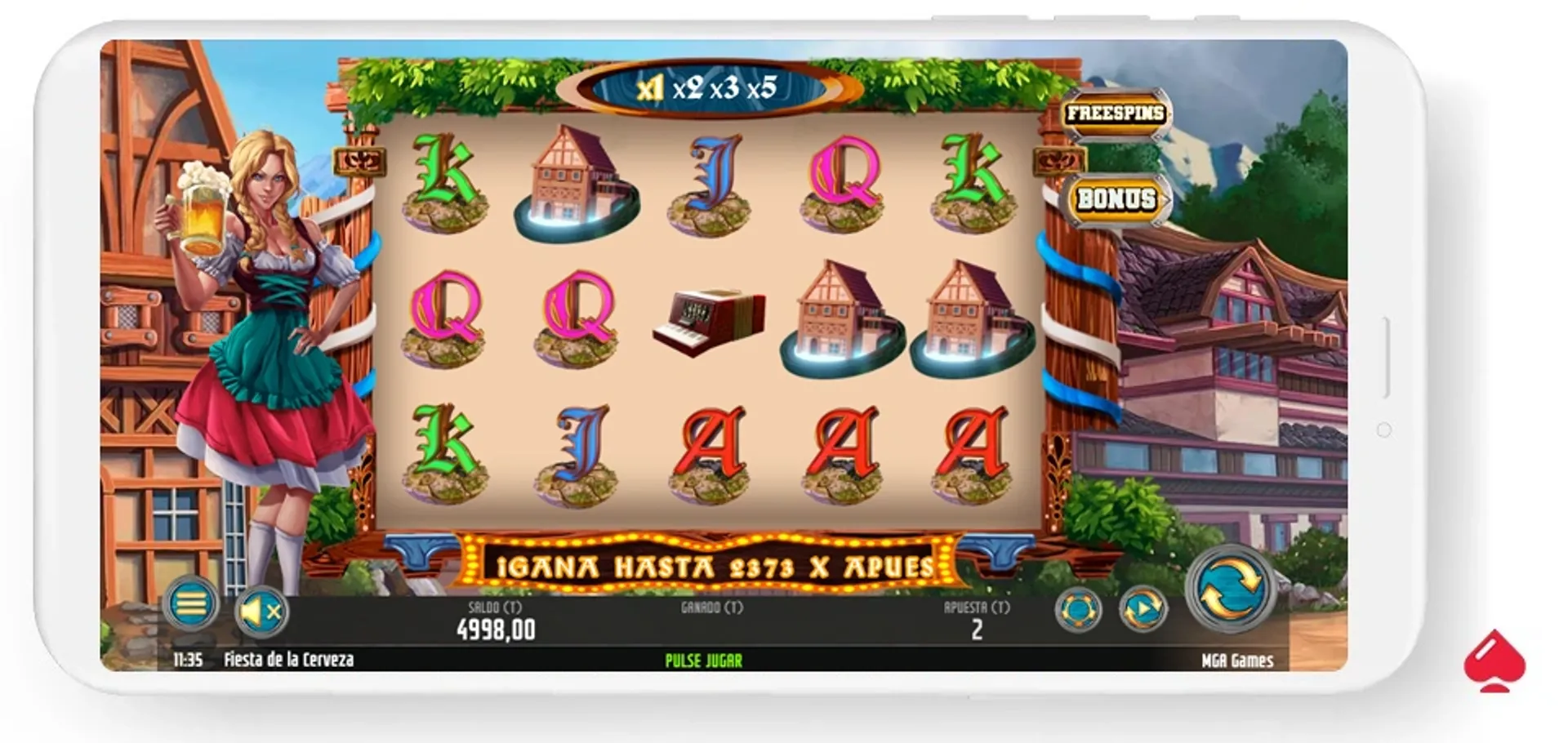 fiesta de la cerveza mga Captura del juego base de la slot Fiesta de la cerveza de MGA