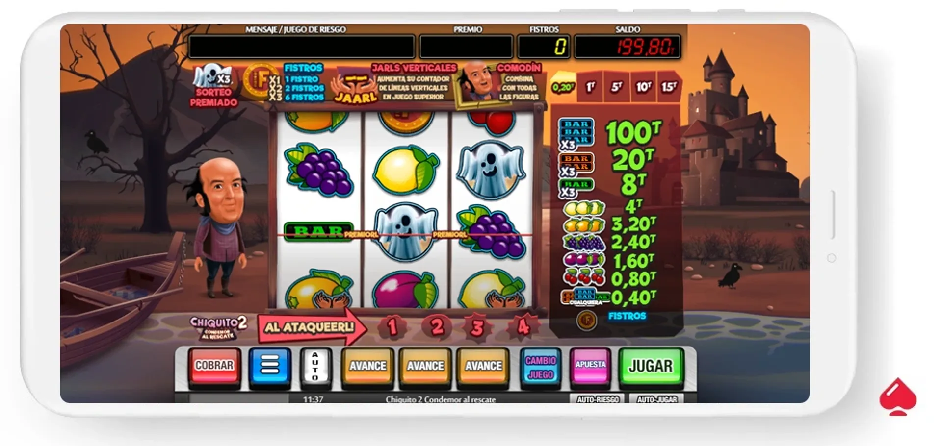 chiquito 2 mga Captura del juego base de la slot Chiquito 2 de MGA