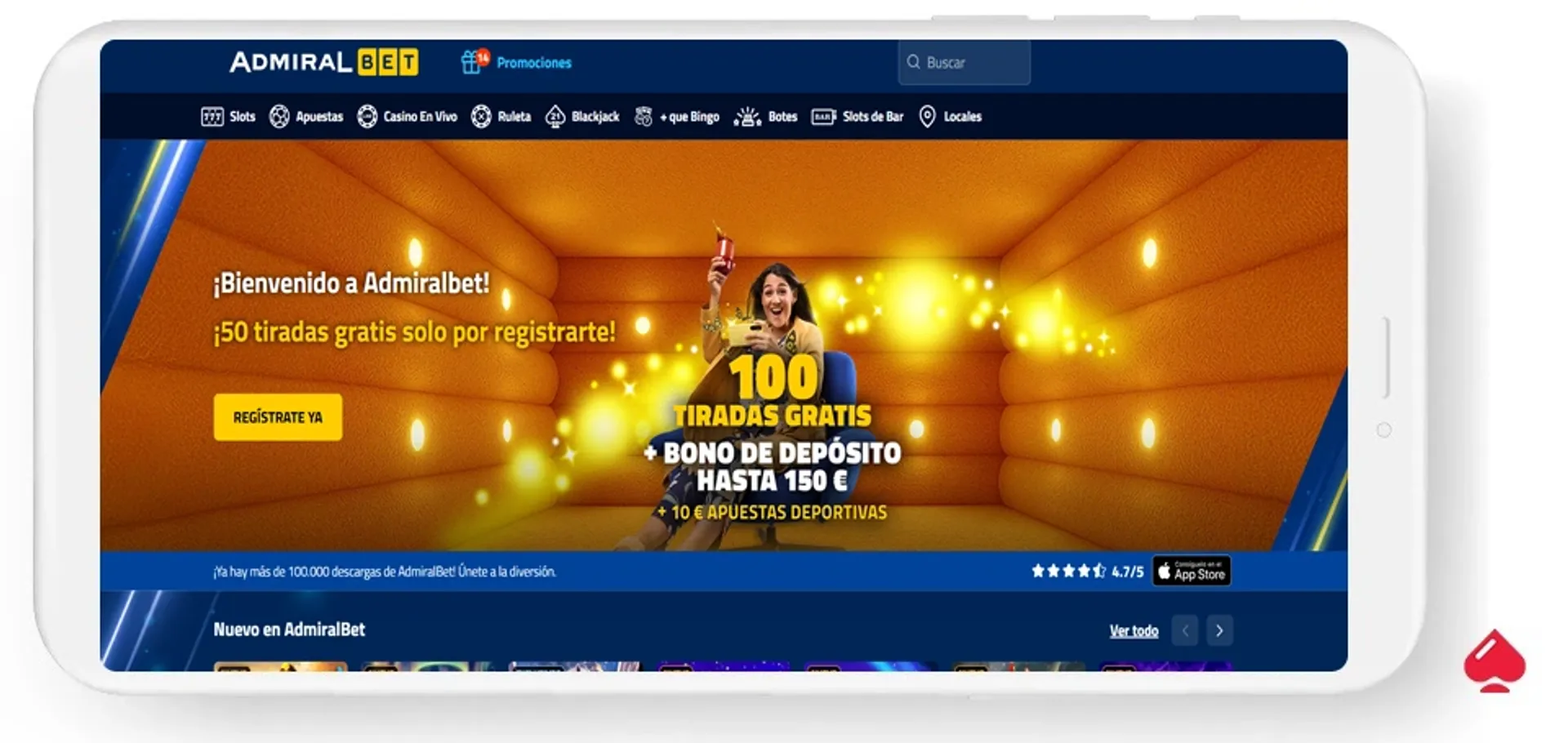 admiralbet casino acepta klarna Captura de AdmiralBet, un casino que acepta pagos con Klarna