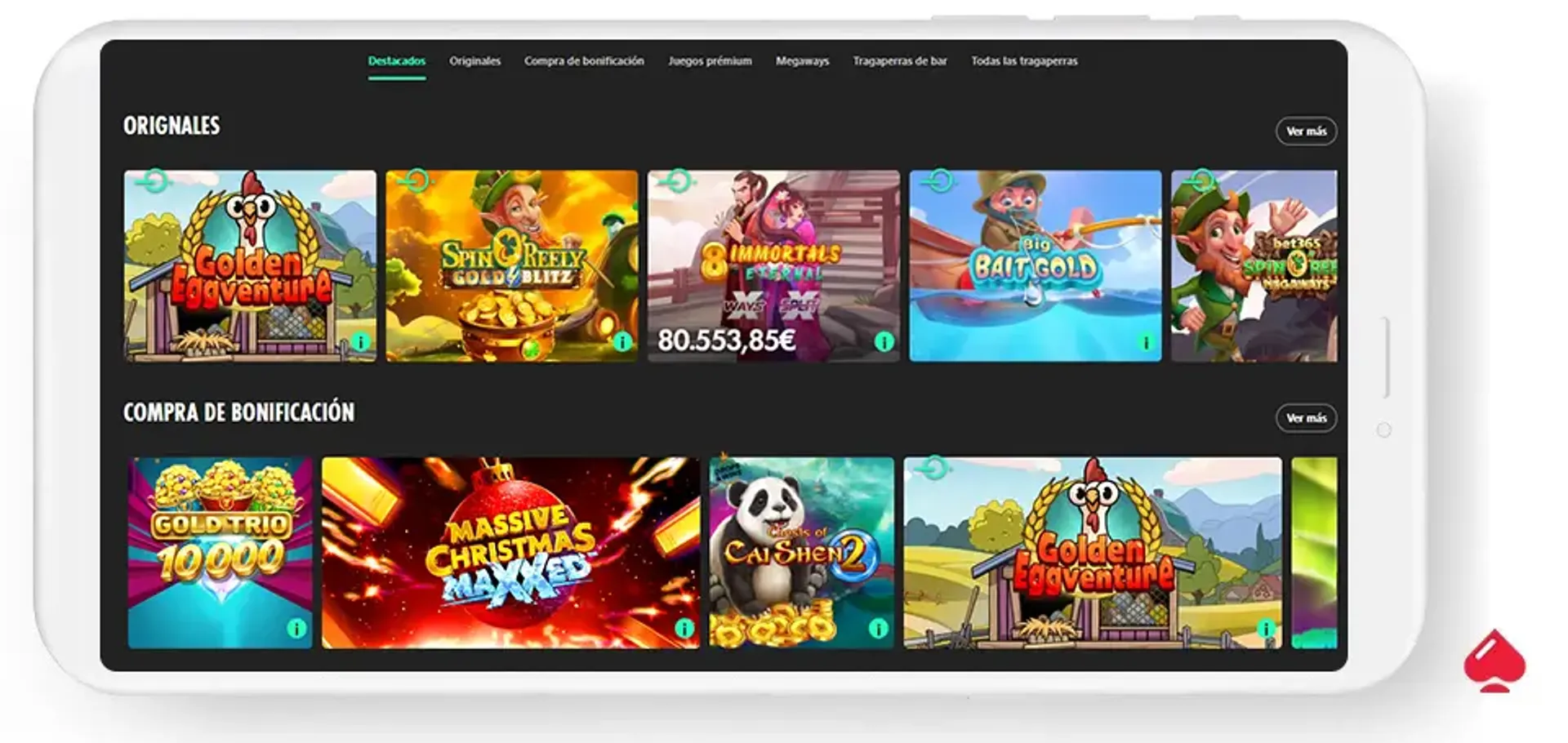 Captura del lobby de bet365, un casino que acepta Neteller