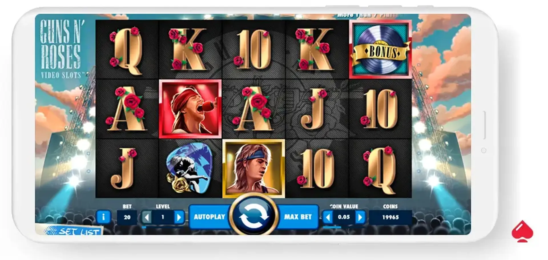 Captura de la tragamonedas Guns N' Roses