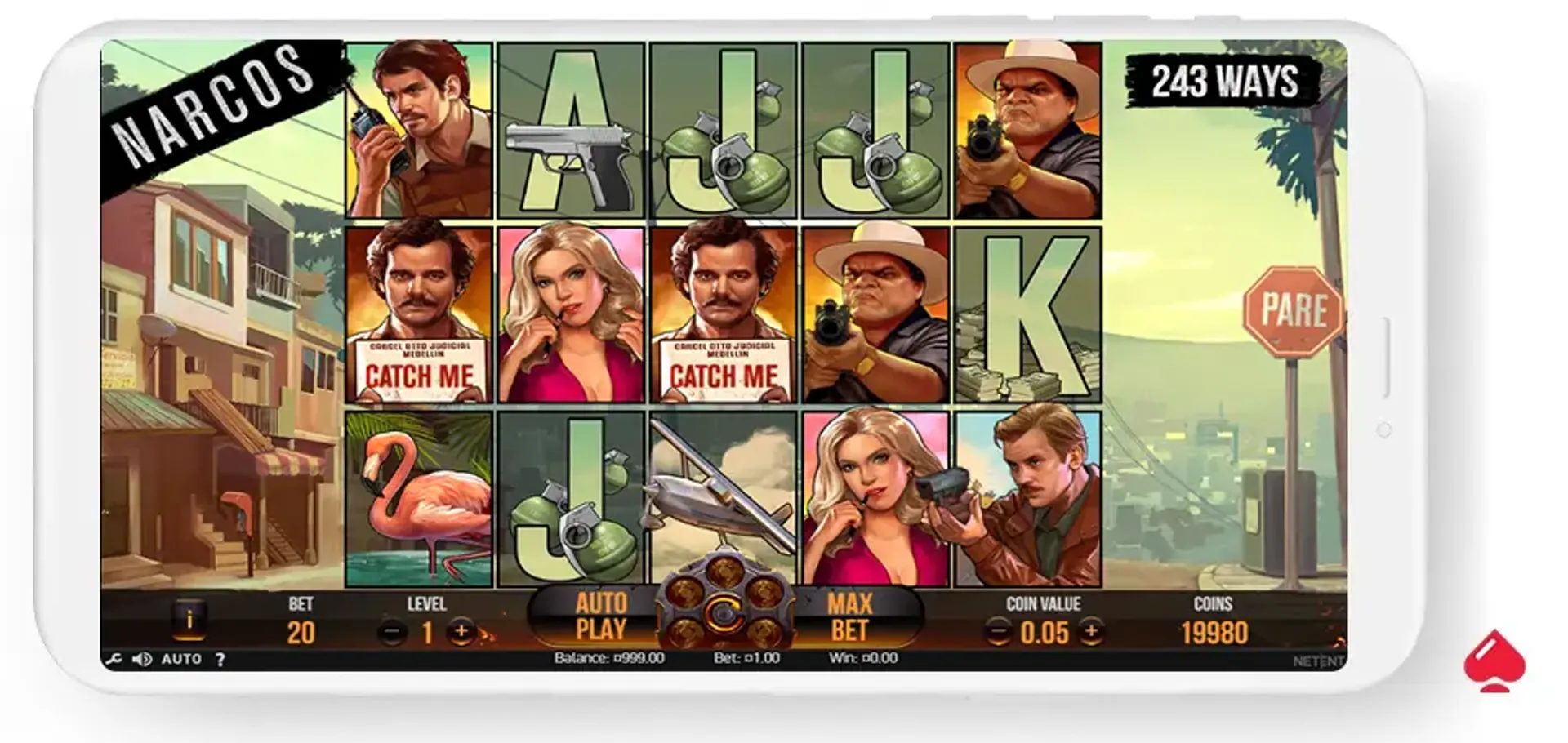 Captura de la tragamonedas Narcos