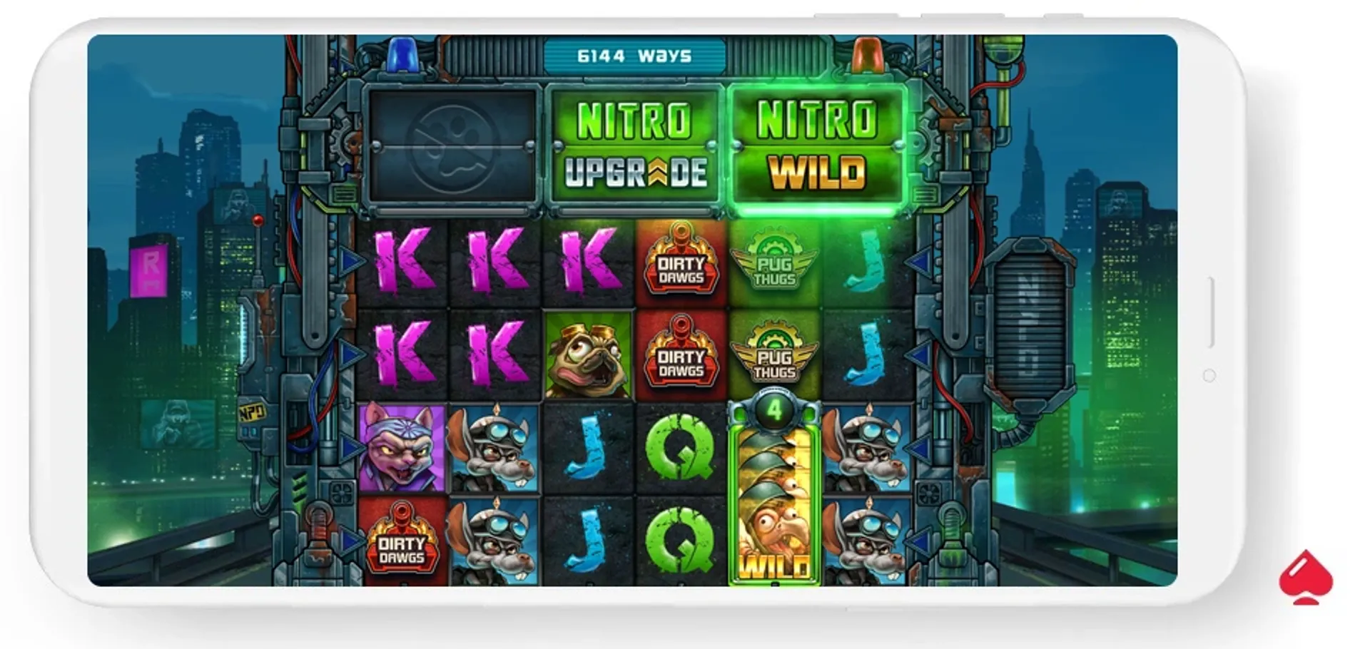 Juego base de la slot Nitropolis 5