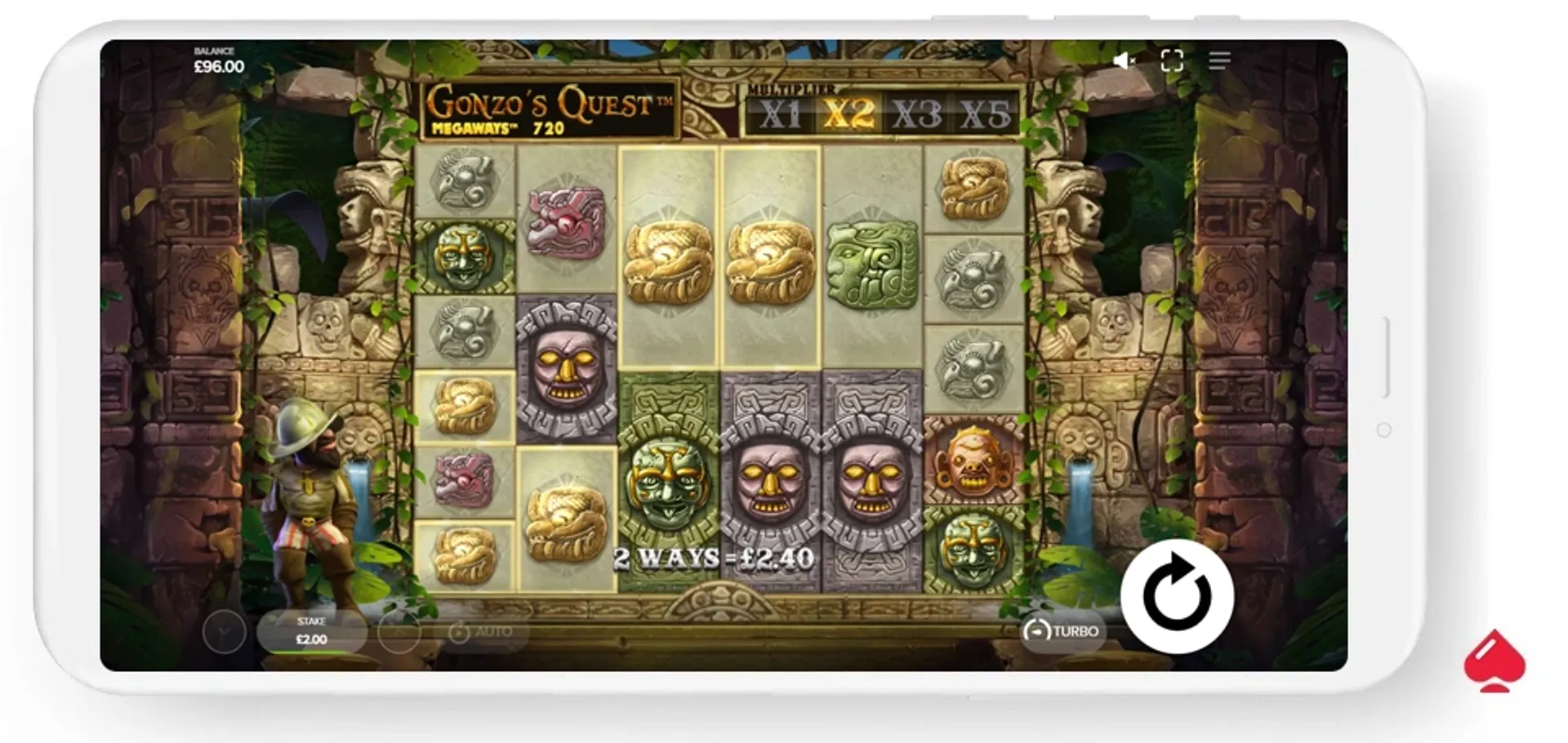 Captura de la slot Gonzo's Quest Megaways de Red Tiger