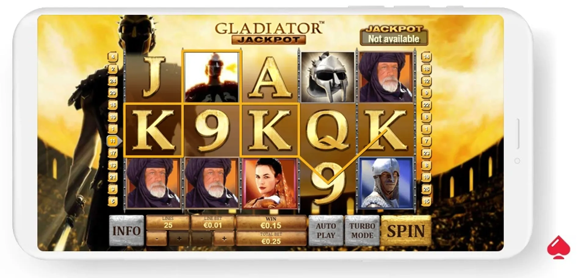 Captura de la slot Gladiator Jackpot de Playtech