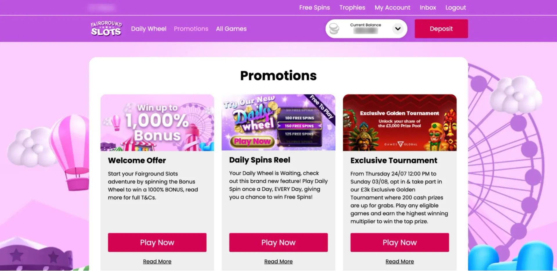 Fairground slots casino promotions