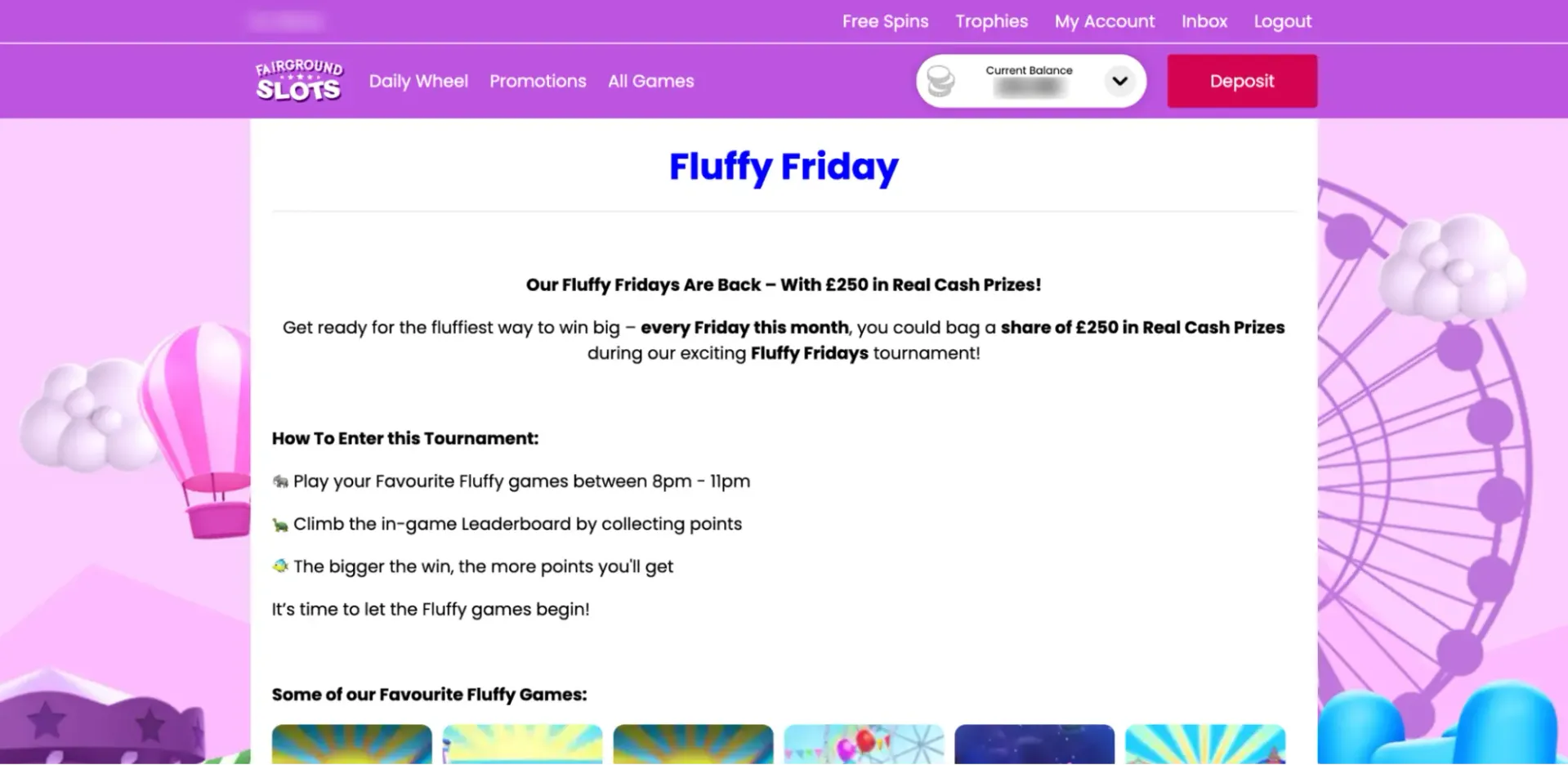 Fairground slots casino fluffy friday