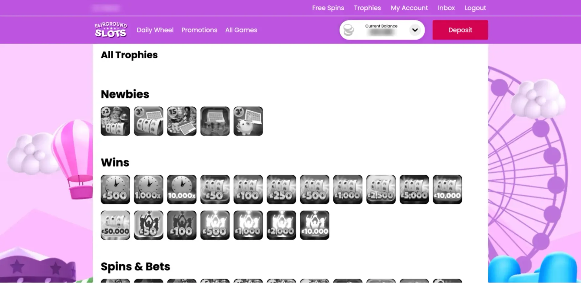 Fairground slots casino all trophies