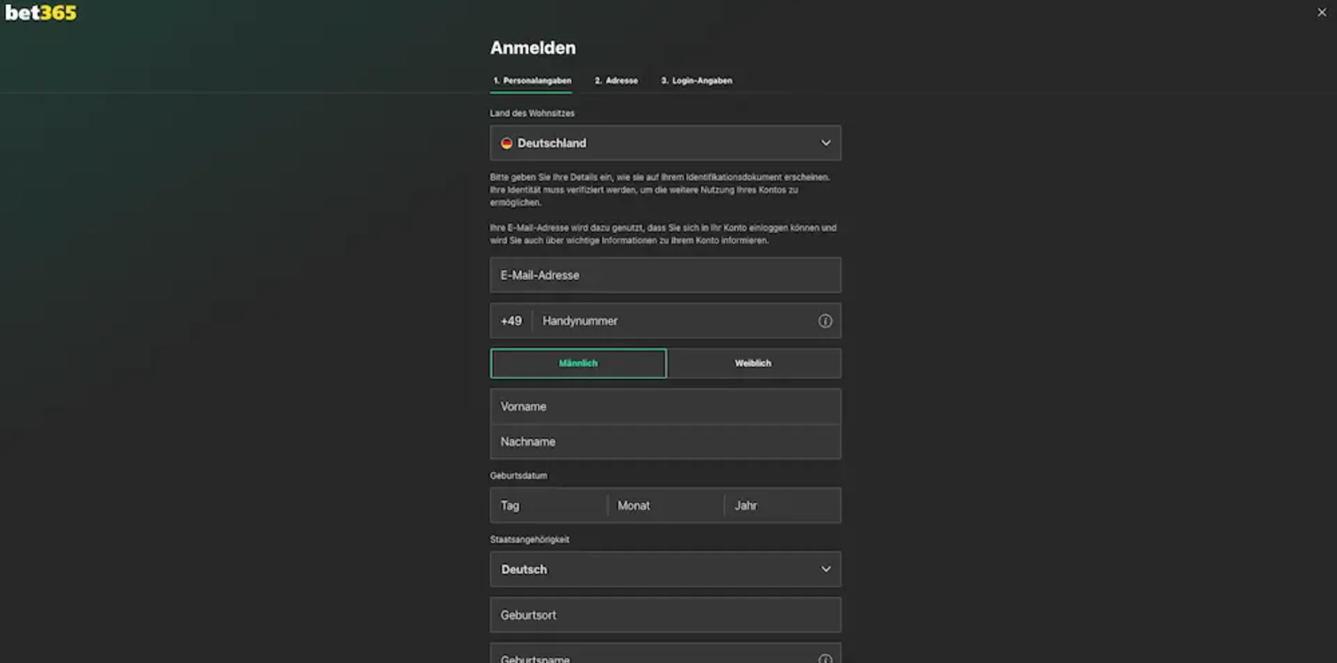 anmeldung bei bet365 slots