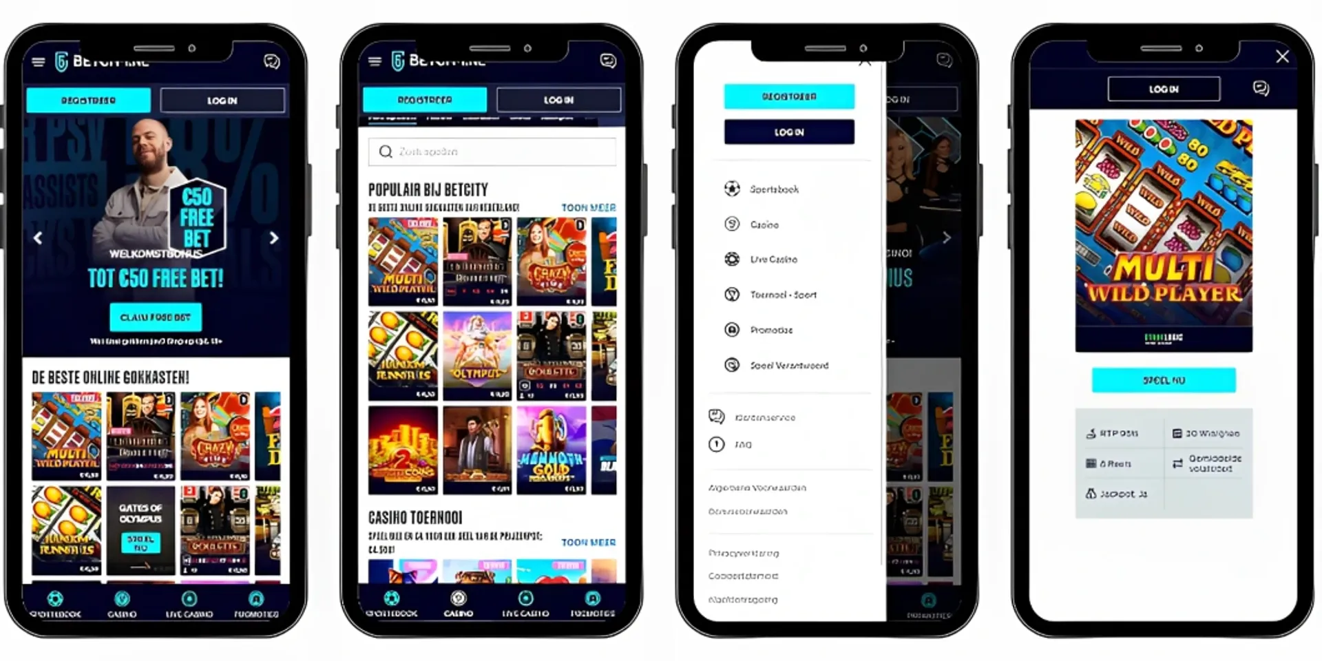 Voorbeeld van het BetCity mobiele casino