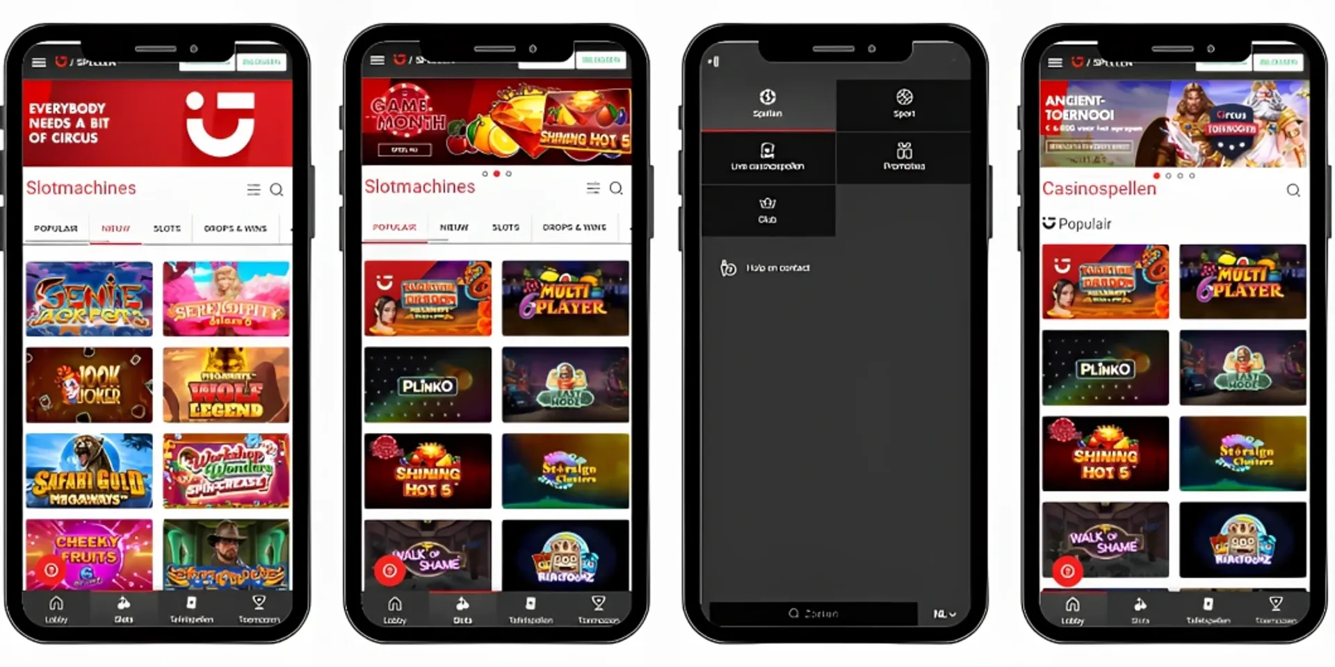 Voorbeeld van Circus Casino op mobiel