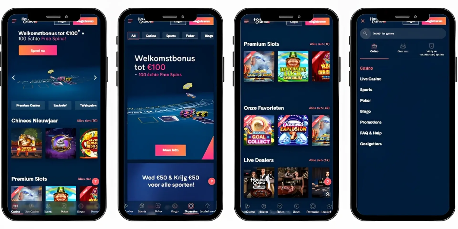 Voorbeeld van Holland Casino op mobiel