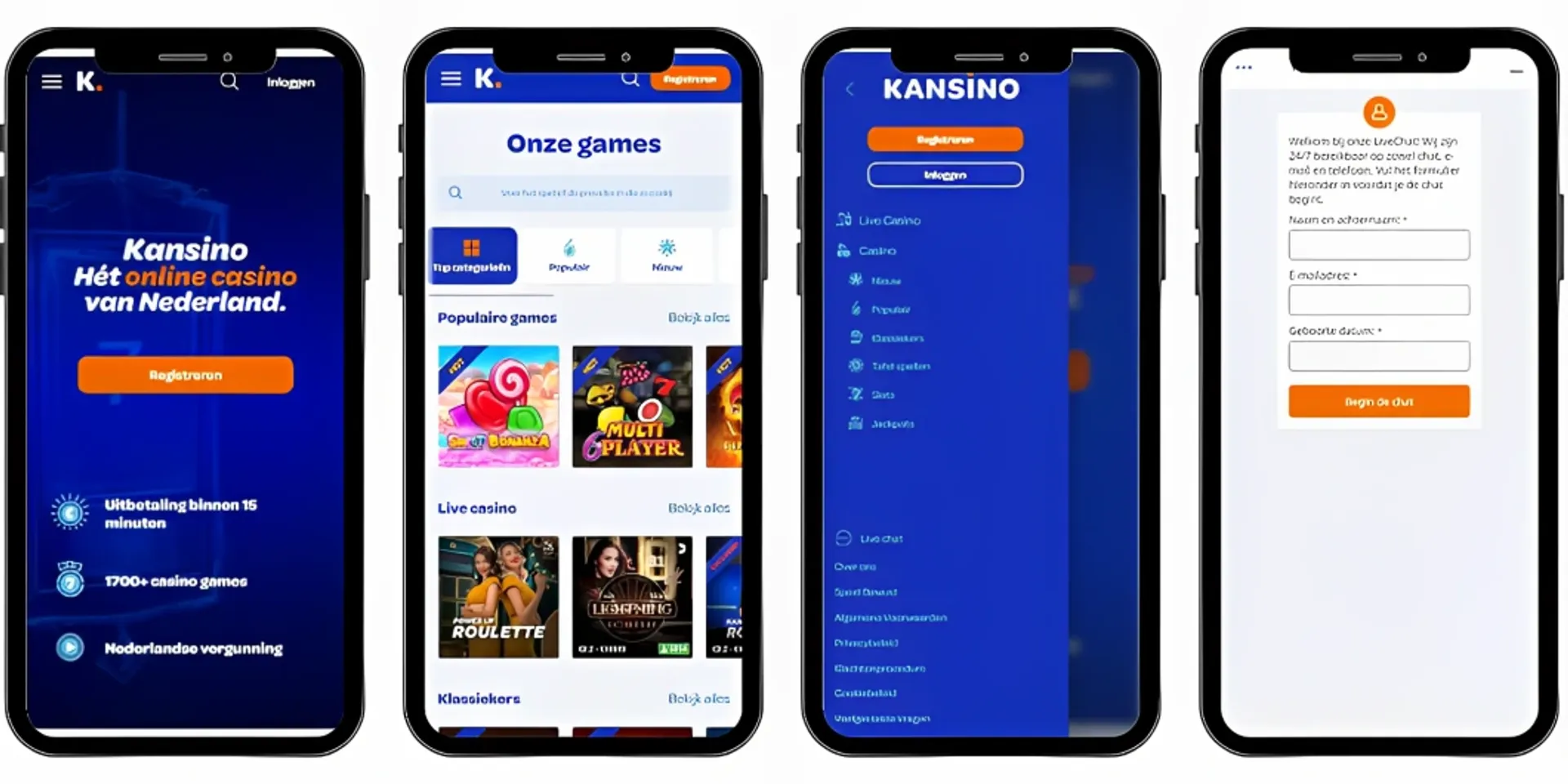 Voorbeel van het Kansino mobiele casino